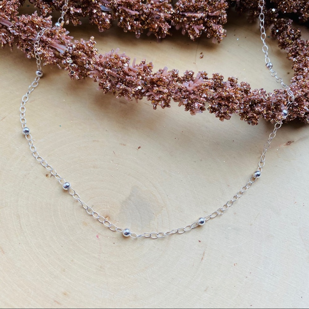 925 Satellite Real Sterling Silver Chain Necklace